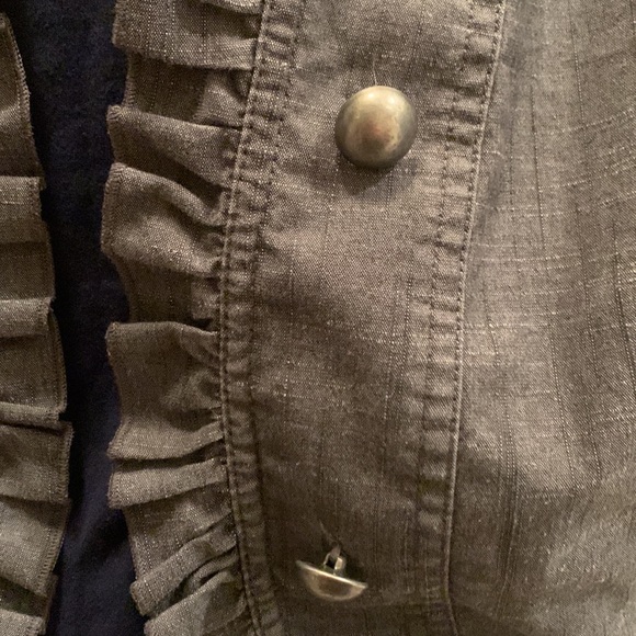 Women's Gray Ruffled Jacket - Picture 2 of 8